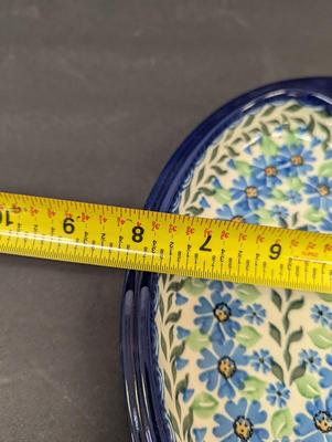 Polish Pottery Hand Made Sausage Plate