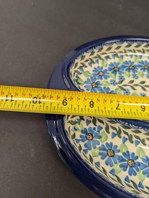 Polish Pottery Hand Made Sausage Plate