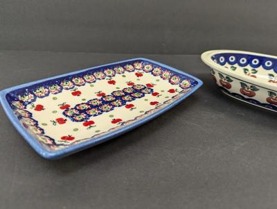 Polish Pottery Hand Made Serving Dishes