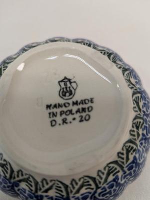Polish Pottery Hand Made Bowls- 6 Pieces- Approx 4 1/2" in Diameter