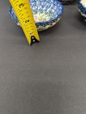 Polish Pottery Hand Made Bowls- 6 Pieces- Approx 4 1/2" in Diameter