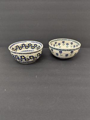 Polish Pottery Hand Made Bowls