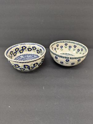 Polish Pottery Hand Made Bowls