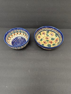 Polish Pottery Hand Made Bowls- One Signed Renata Sanicka