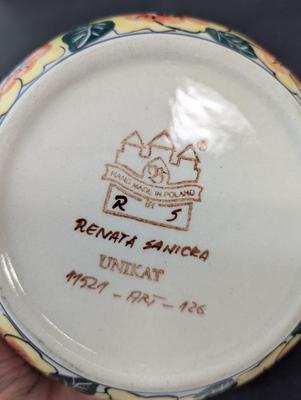 Polish Pottery Hand Made Bowls- One Signed Renata Sanicka