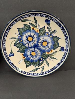 Pair of Polish Pottery Hand Made Plates