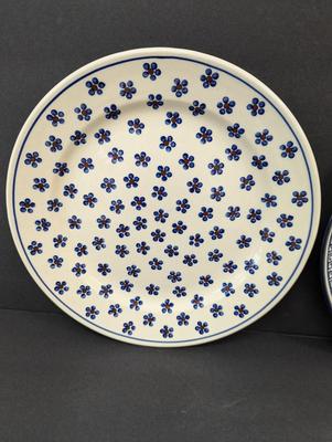 Pair of Polish Pottery Hand Made Plates