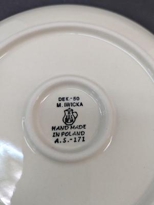 Pair of Polish Hand Made Pottery Plates- M. Iwicka & Teresa Bud