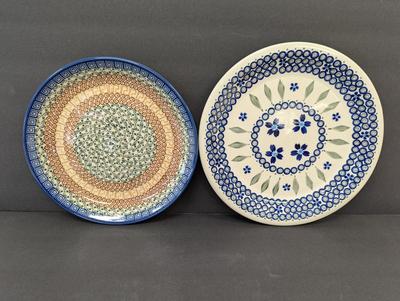Pair of Polish Hand Made Pottery Plates- M. Iwicka & Teresa Bud