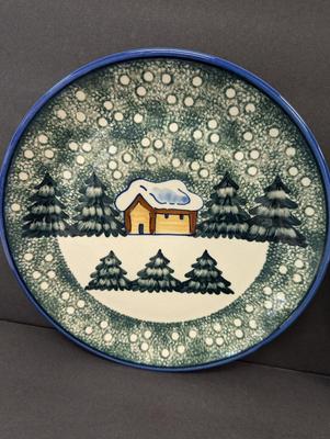 Pair of Polish Hand Made Pottery Plates- Unikat Boleslawiec Pottery Signed