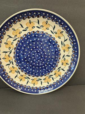 Pair of Polish Hand Made Pottery Plates- Unikat Boleslawiec Pottery Signed