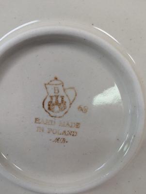 Pair of Polish Hand Made Pottery Plates