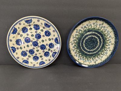 Pair of Polish Hand Made Pottery Plates