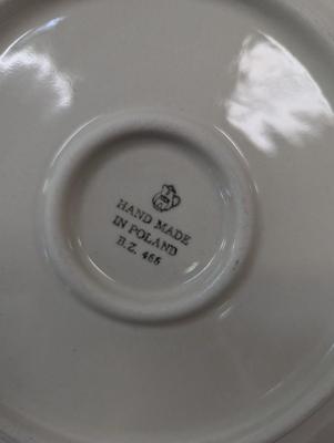 Pair of Polish Hand Made Pottery Plates- One Unikat Signed