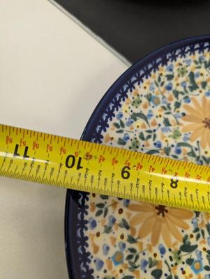 Pair of Polish Hand Made Pottery Plates- One Unikat Signed