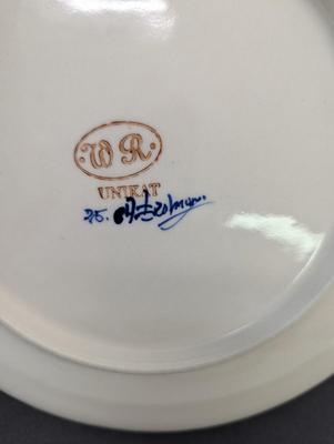 Pair of Polish Hand Made Pottery Plates- One Unikat Signed