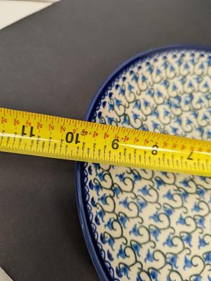 Pair of Polish Hand Made Pottery Plates- One Unikat Signed