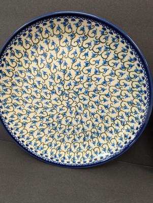 Pair of Polish Hand Made Pottery Plates- One Unikat Signed