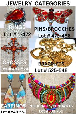 JEWELRY AUCTION CATEGORIES -- (For LOCATION of Categories & Lots GUIDE)