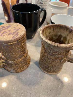 Coffee cups (2 pottery mugs by Reitz)