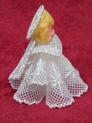 Hand crafted needlepoint angel ornament