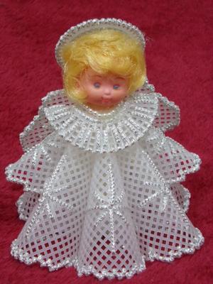 Hand crafted needlepoint angel ornament