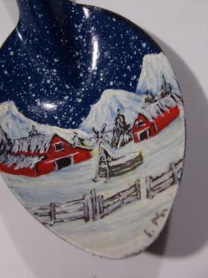 Hand painted spoon tree ornament