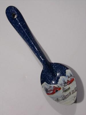 Hand painted spoon tree ornament