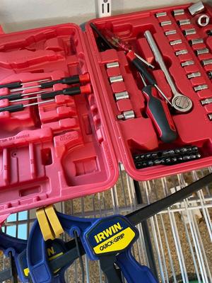 Socket set, clamps & booster cables