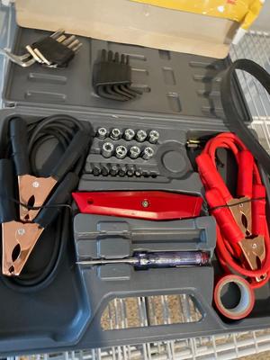Socket set, clamps & booster cables