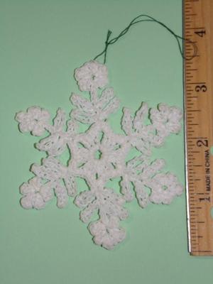 Crocheted snowflake tree ornament