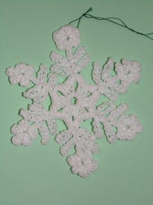 Crocheted snowflake tree ornament