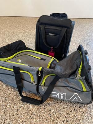 Fila rolling duffle & American Tourister carry-on