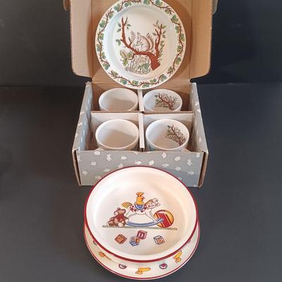 LOT 1: Tiffany & Co Tiffany Toys Children's Plate, Bowls and Cups