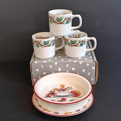 LOT 1: Tiffany & Co Tiffany Toys Children's Plate, Bowls and Cups