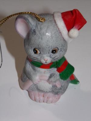Mouse caricature bell tree ornament