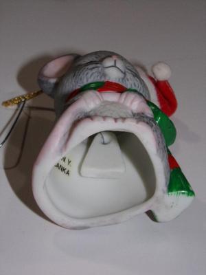 Mouse caricature bell tree ornament