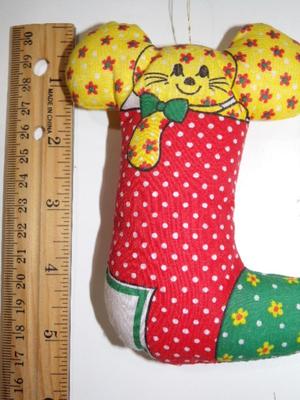 Mouse in Christmas sock tree ornament