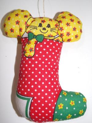 Mouse in Christmas sock tree ornament
