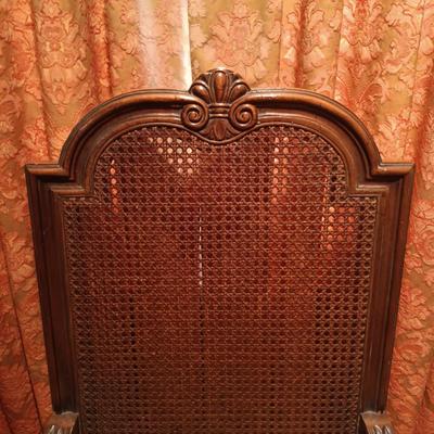 LOT 1: Solid Wood Dining Table with Henredon Cane Back Chairs