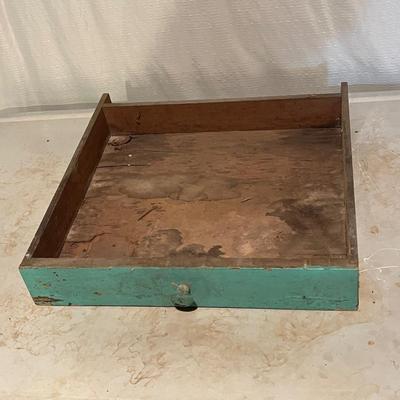 LOT 84B: Vintage Desk / Table wit Drawer and Enameled Metal Top