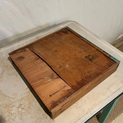 LOT 84B: Vintage Desk / Table wit Drawer and Enameled Metal Top