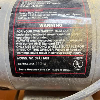 LOT 92B: Craftsman Power Bench Tools - Grinder and Sander