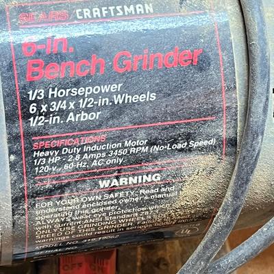 LOT 92B: Craftsman Power Bench Tools - Grinder and Sander