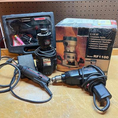 LOT 94B: Power Tool Lot - Drill, Router, Soldering Iron and More