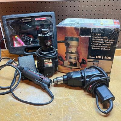 LOT 94B: Power Tool Lot - Drill, Router, Soldering Iron and More