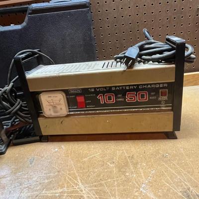 LOT 99B: Socket Set, Battery Charger, Shop Light and More