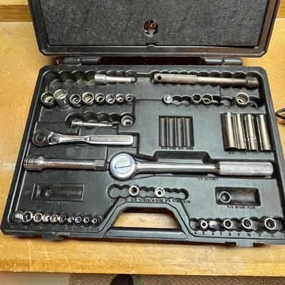LOT 99B: Socket Set, Battery Charger, Shop Light and More