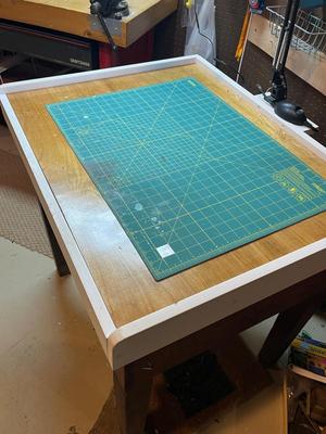 LOT 100B: Workbench with Light and Shop Stool