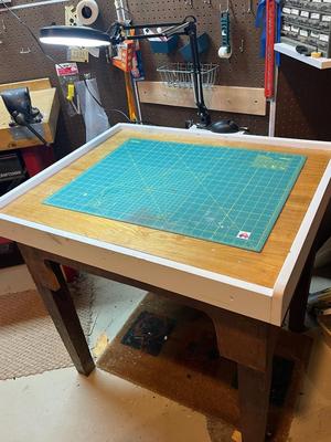 LOT 100B: Workbench with Light and Shop Stool